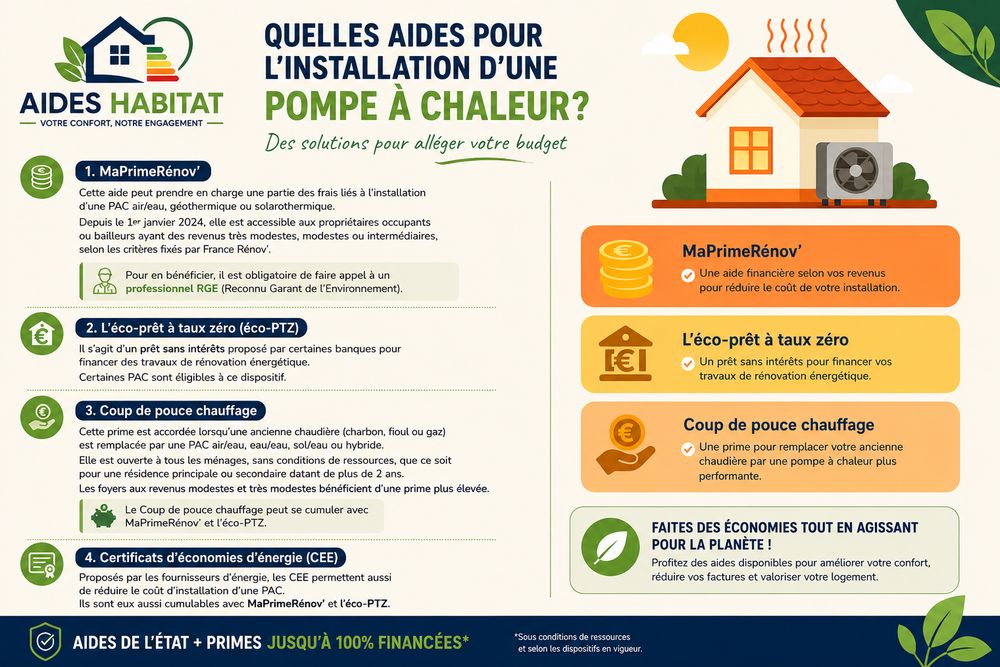 Les aides pour l'installation d'une pompe à chaleur