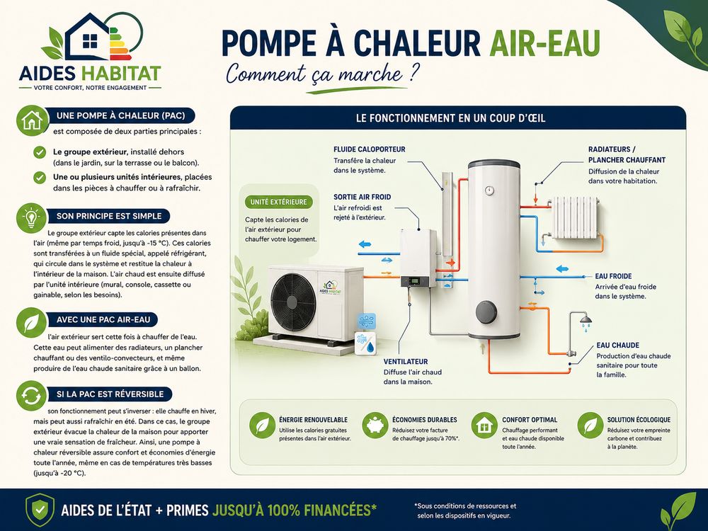 Fonctionnement d'une pompe à chaleur air-eau